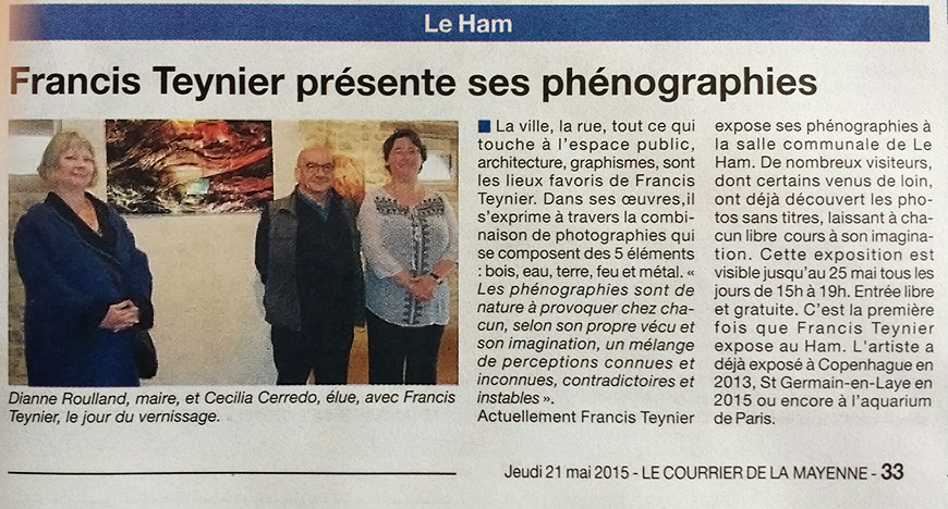 SubliPix - Expo Francis Teynier Courrier de la Mayenne